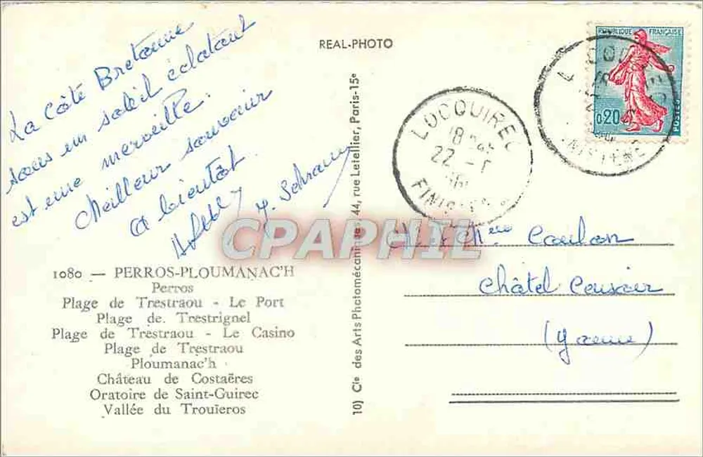 Perros-Ploumanach — Panoramablick — Cie des Arts Photomécaniques - Rückseite