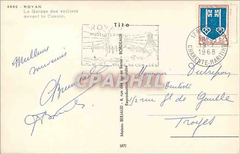Royan - Die Bootshalle vor dem Casino — Maison Berjaud, n°4860 - Rückseite