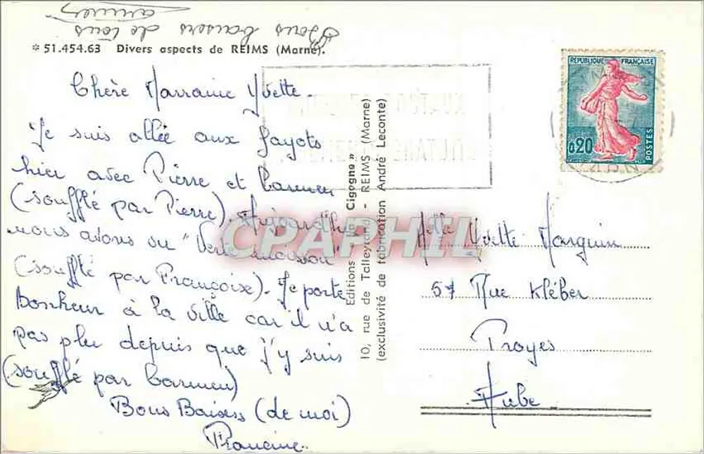 Reims — Divers aspectos — Edições de Tellegrane - Verso