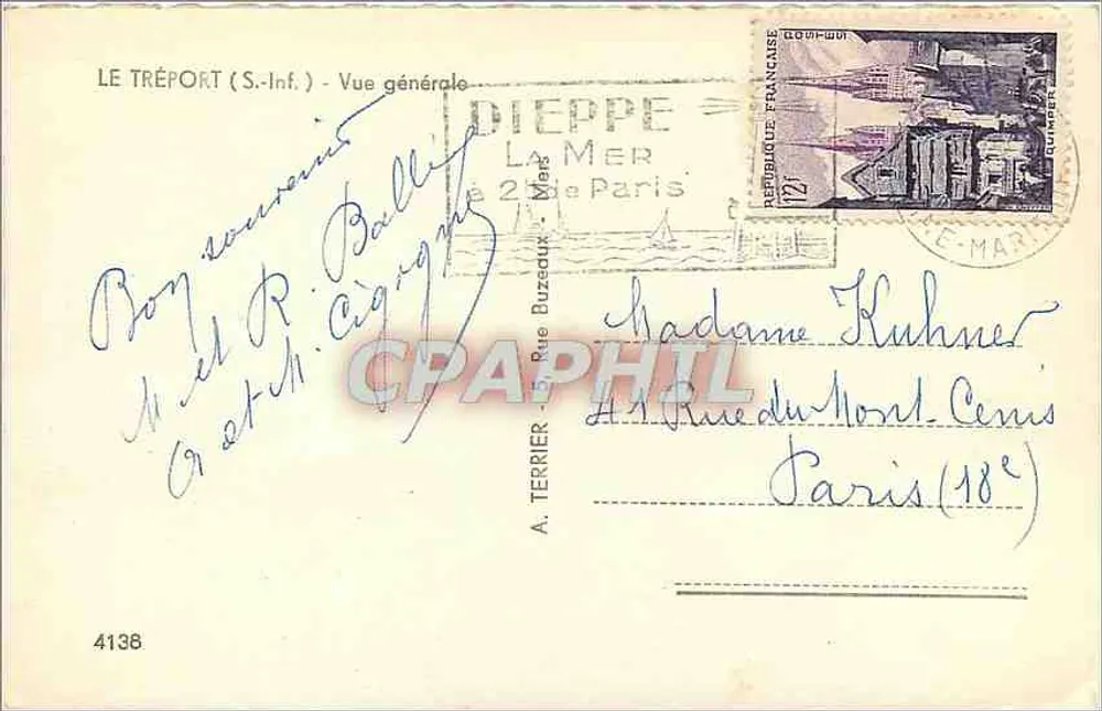 Le Tréport (S.-Inf.) — Vista geral — A. Terrier, n° 4138 - Verso