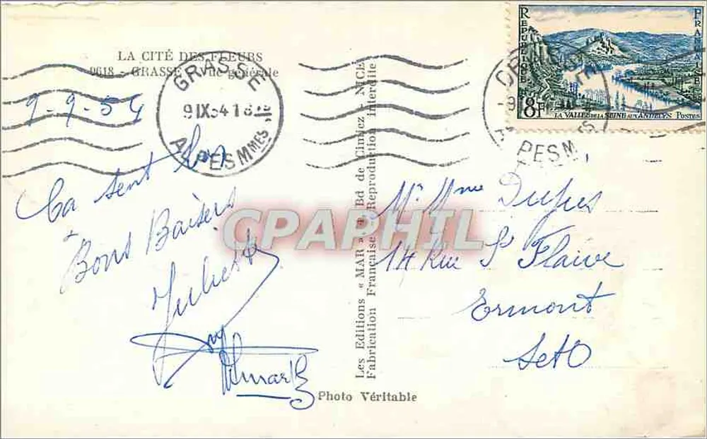 Grasse — Vista panorâmica — Les Éditions « MAR » - Verso
