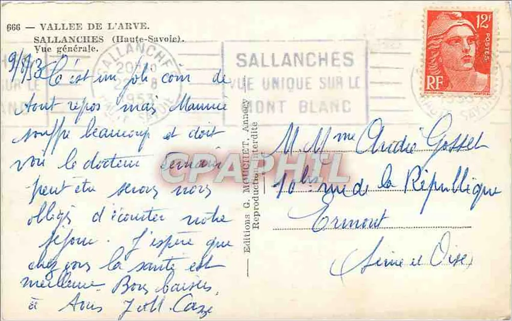Sallanches — Allgemeiner Blick — Editions G. Maurellet, Annecy - Rückseite