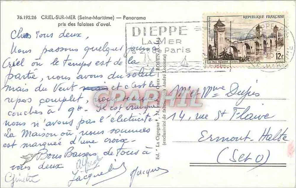Criel-sur-Mer — Panorama vom unteren Kliff — La Cigogne - Rückseite