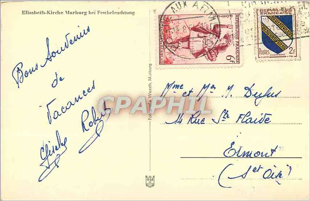 Elisabeth-Kirche Marburg — nächtliche Beleuchtung — Fotografie Weerth, Marburg - Rückseite