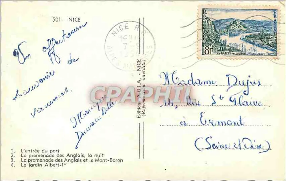 Nice — Panoramablick und promenade des Anglais — Edition AD.L.A. n°501 - Rückseite