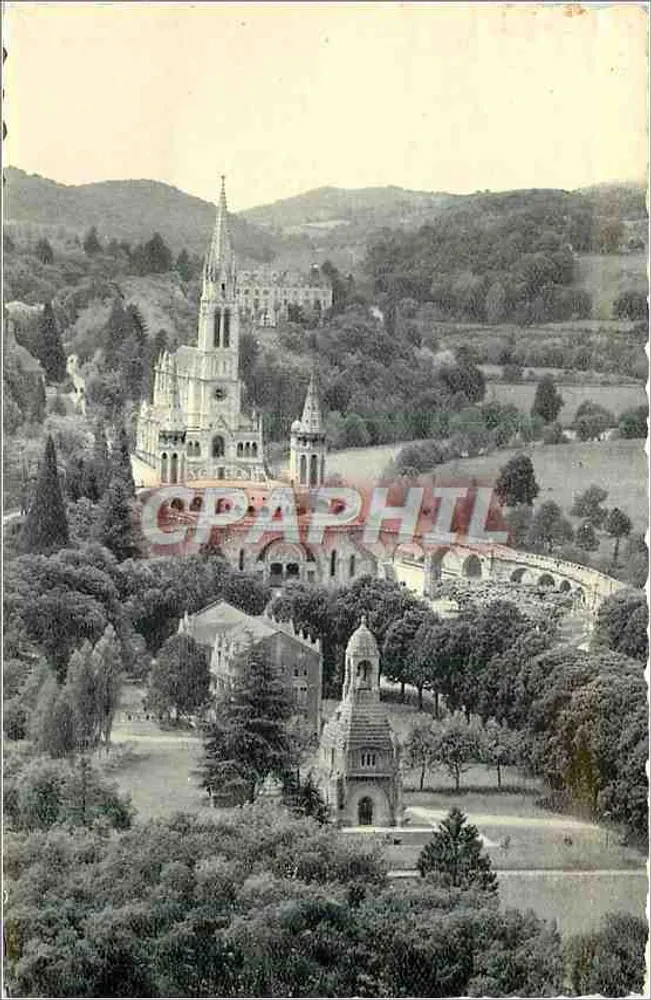 Lourdes — La Basilica e il Gave — Monumento Interallato — Edizioni Lourdes - Recto