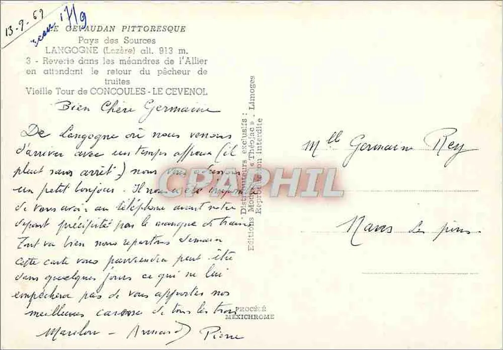 Land der Quellen — Langogne (Lazare) — Verlag Iris - Rückseite