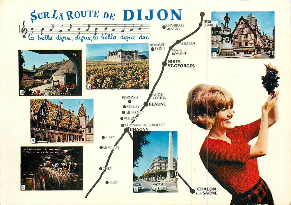 Sobre a Estrada de Dijon — Estrada dos vinhos burgundeses — Edições Diplôme - Frente
