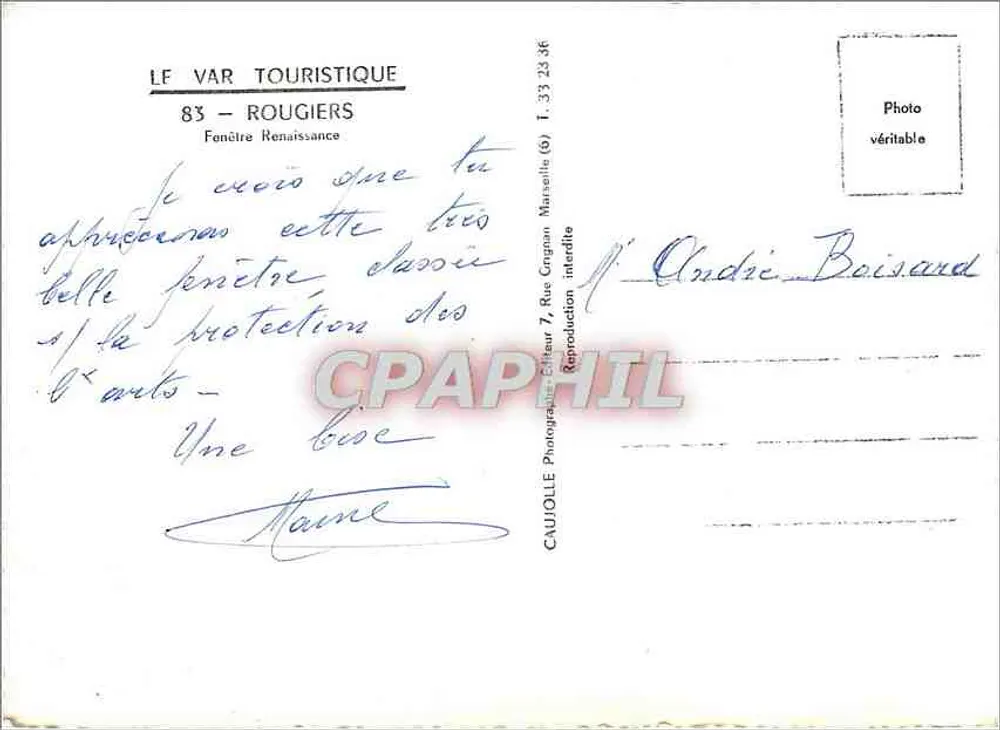 Renaissance-Fenster — Rougiers — LE VAR TOURISTIQUE - Rückseite