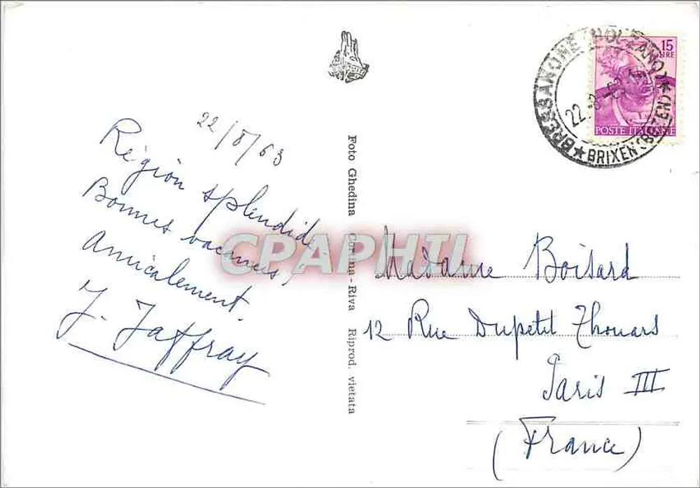 Gruppo dei Coveli m. 2652 — Wälscher Ring — Foto Ghedina, Brixen - Verso