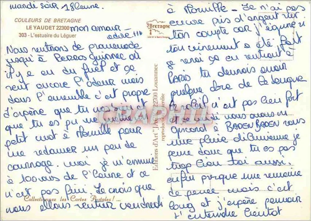 Der Mündungsbereich des Léguer — Bretagne — Éditions d'Art de Lorient - Rückseite