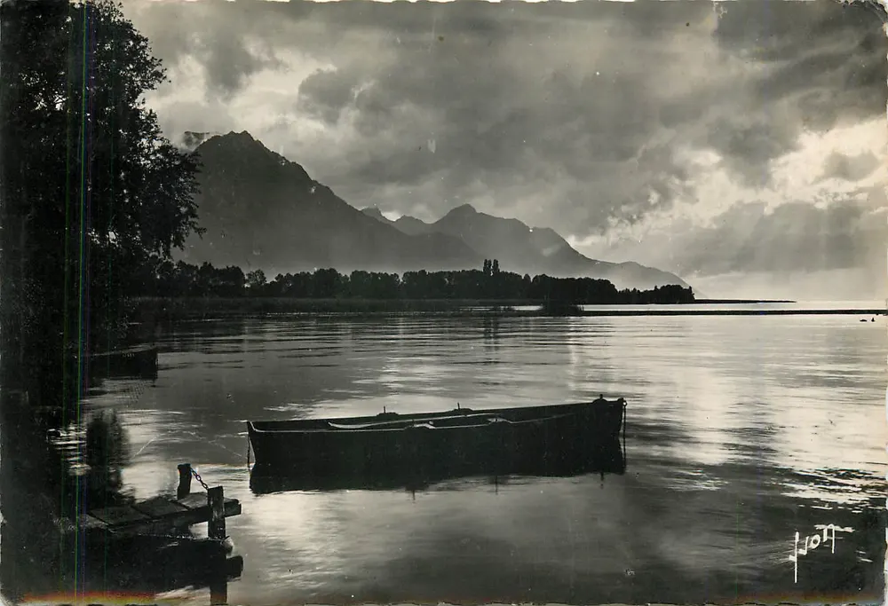 Évian-les-Bains — Abend über den See Léman — Les Éditions d'Art Yvon Martel - Vorderseite
