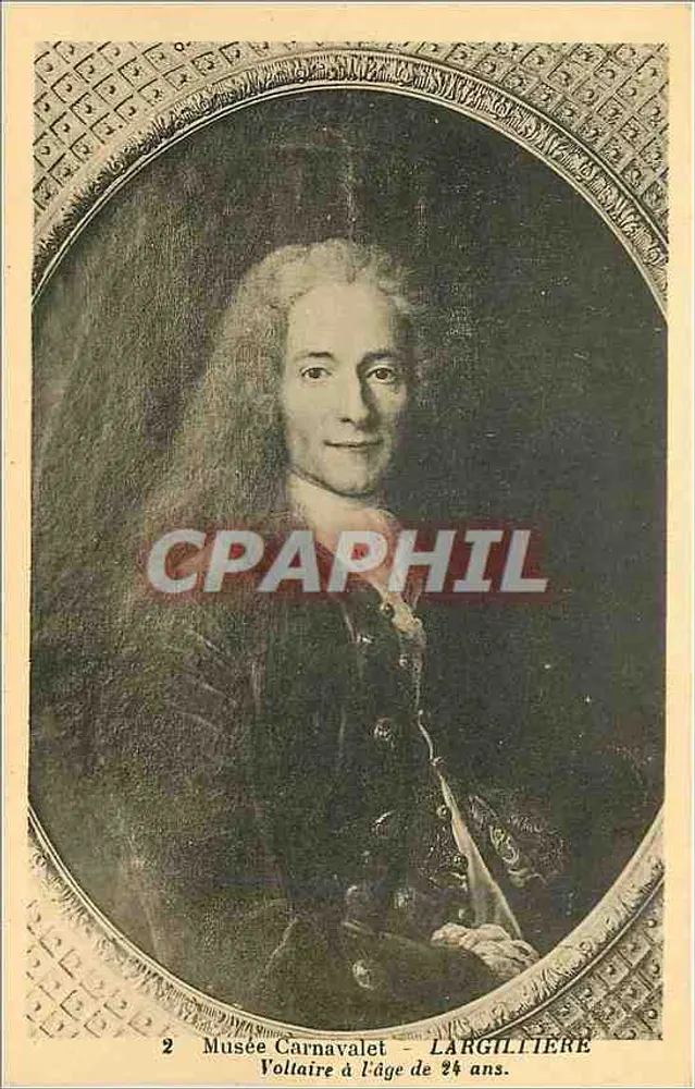 Voltaire aos 24 anos — Museu Carnavalet — Largillière - Frente