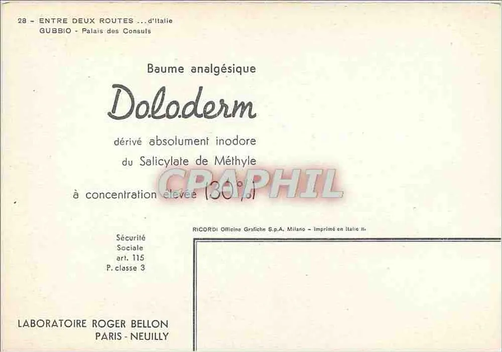 Gubbio — Palast der Consuln — Verlag Ricordi - Rückseite