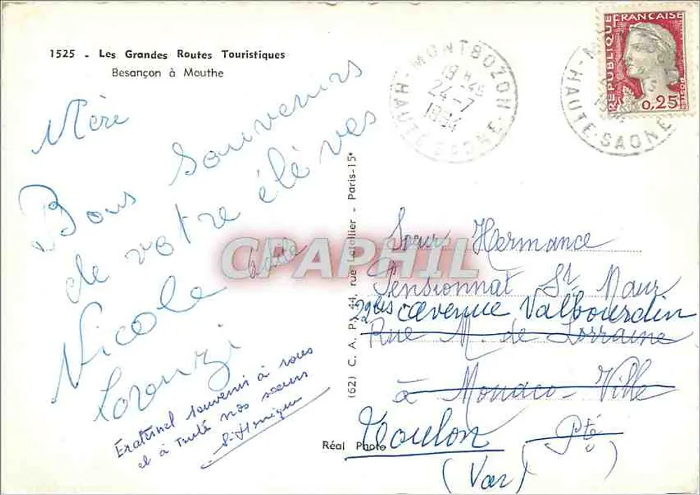 Die Großen Touristischen Routen — Besançon bis Mouthe — Nr. 67 - Rückseite