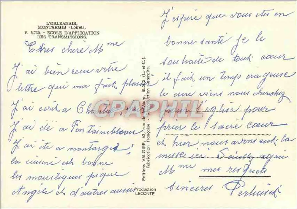 Montargis — Schule der Kommunikation — Éditions Valoire - Rückseite