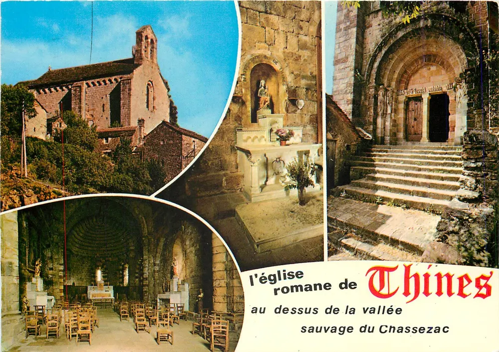 a igreja romana de Thines — acima da selvagem vale do Chassezac — Ed. SPADÈM - Frente
