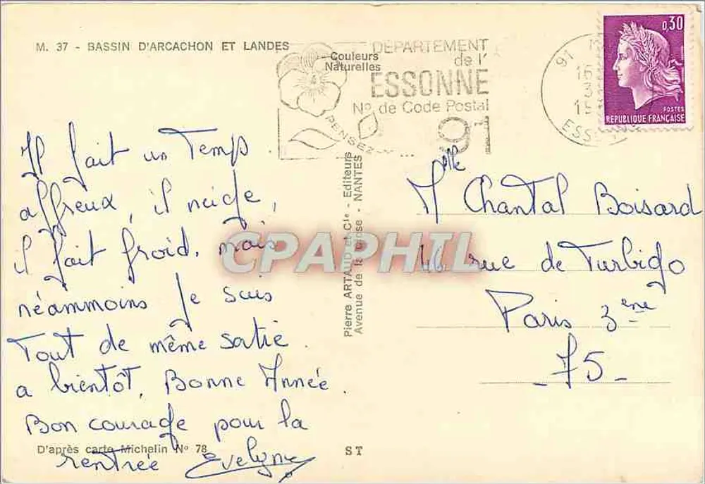 Bassin d'Arcachon e Landes — Carta Michelin N° 78 — Edições Artan & Cie - Verso