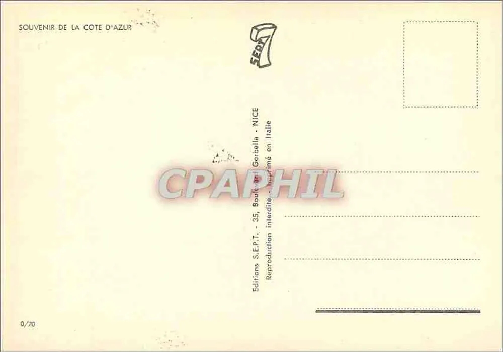 Costa Azul — Menton, Antibes, Grasse, Monaco, Cannes, Nice — Éditions S.E.P.T. - Nice - Verso
