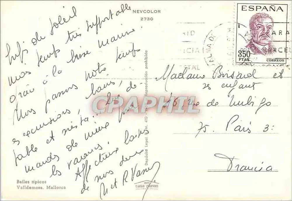 Typowe tanie w Valldemossie — Majorka — wydawca Casa Planas, nr 2730 - Rewers