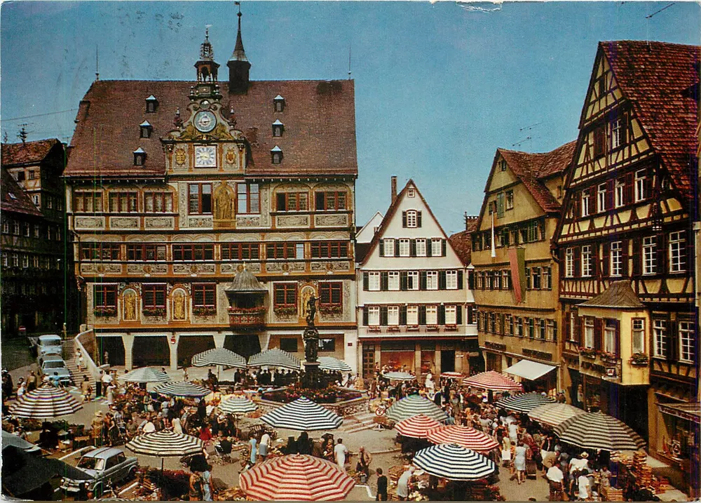 Marktplatz in Tübingen — Verlag Gebr. W. Tübingen, n° 541 H 73 - Vorderseite