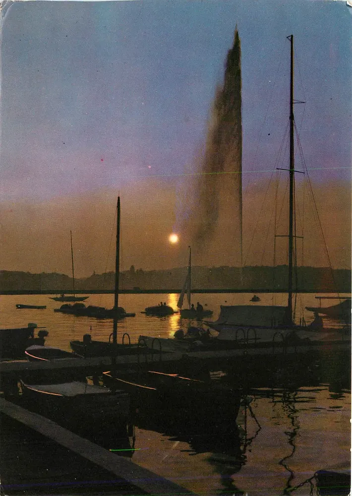 Genf - Sonnenuntergang über den Jet d'Eau — 130 m — Marco Danzì & Co - Locarno, n°14509 - Vorderseite