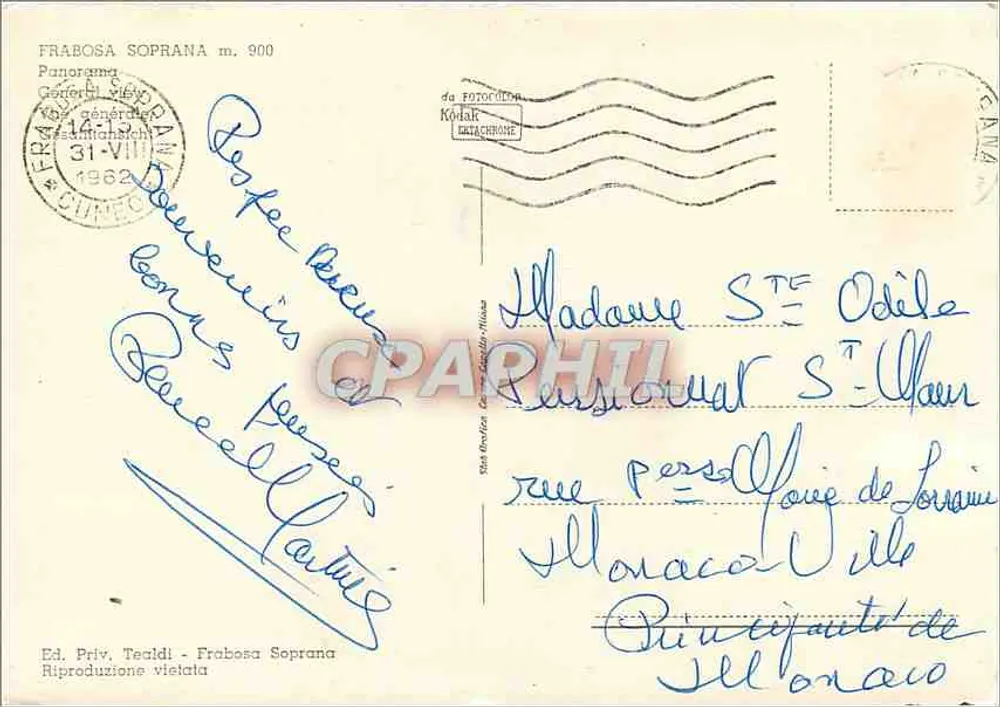 Frabosa Soprana — panorama — Priv. Ed. Tealdi - Frabosa Soprana - Back