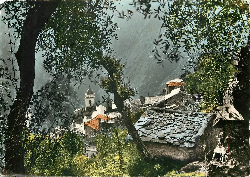 Villaggio visto dalla Valle Alta della Roya — Editore Photoguy, serie E 546 - Recto