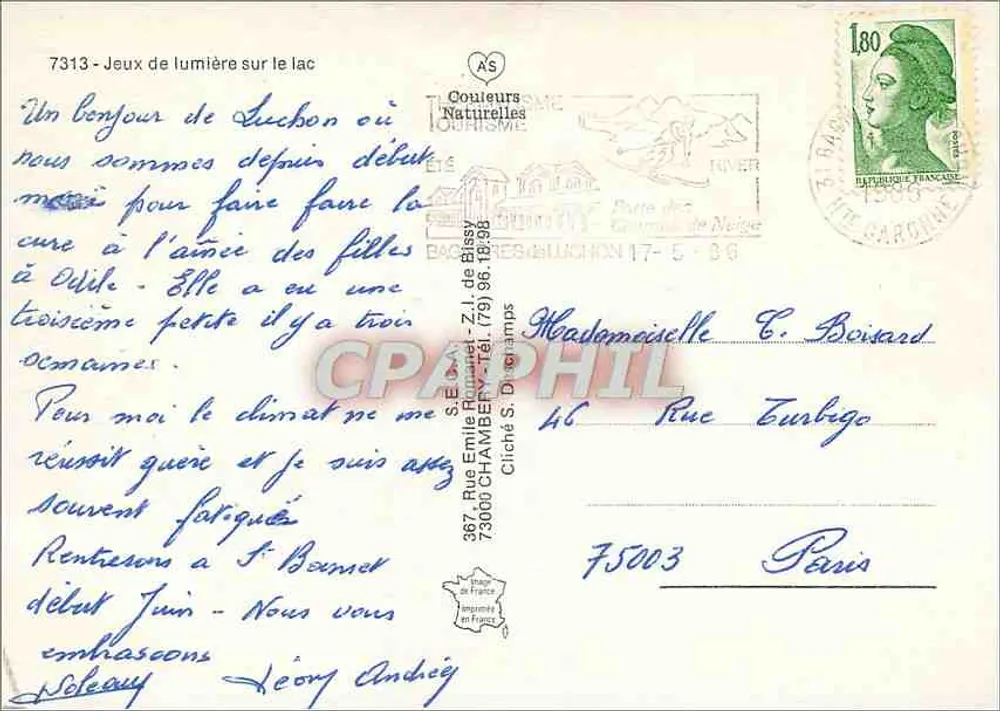 Gry światła nad jeziorem — seria 7313 — naturalne kolory - Rewers