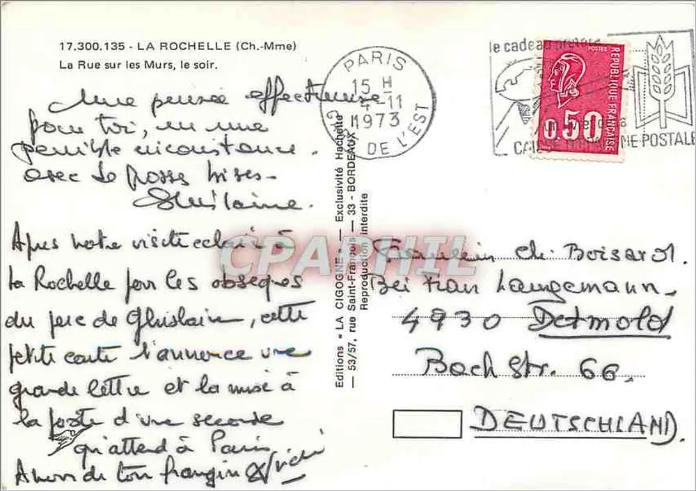 La Rochelle — Die Straße auf den Mauern — La Cigoulina - Rückseite