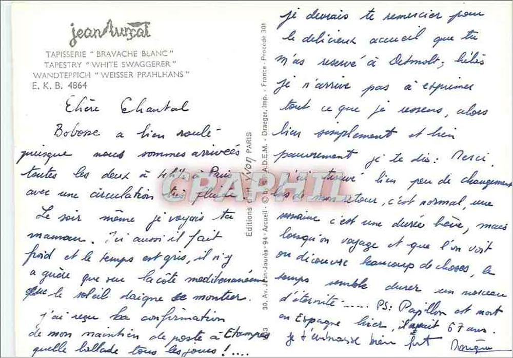 Stijlvolle haan — werk van Cincat — Uitgaven Jean-Jaures - Achterkant