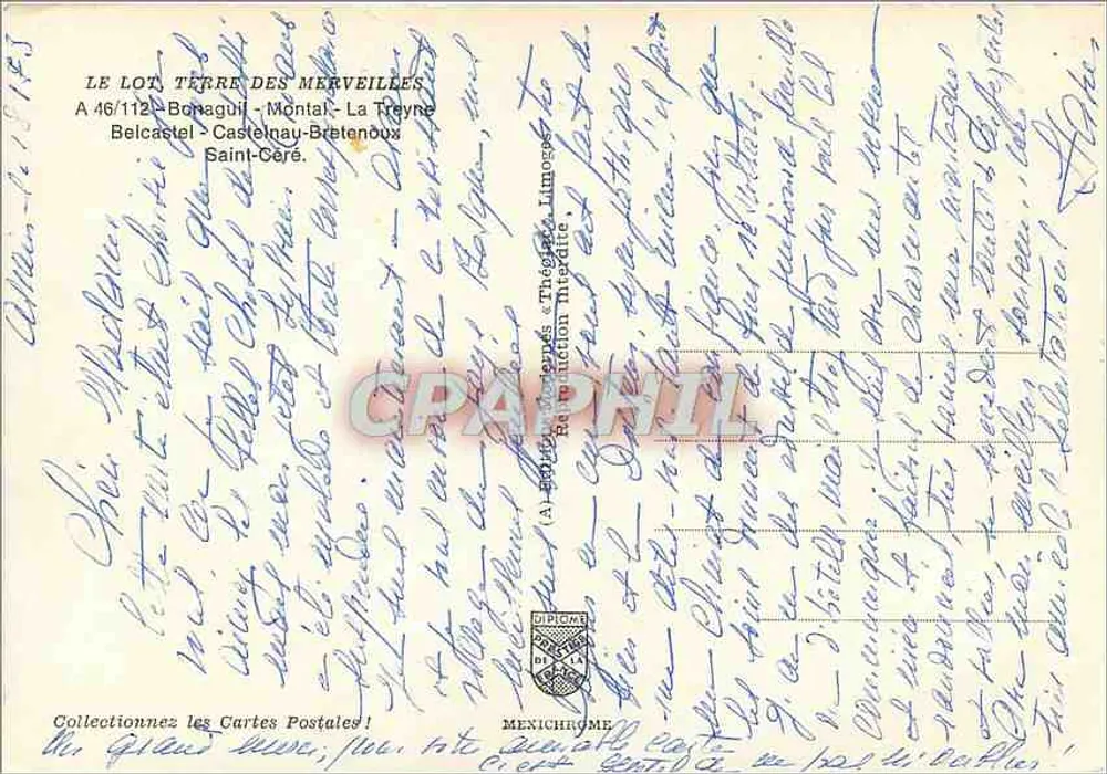 Der Lot und seine Schlösser — Sammlung MEXICHROME, Serie A 46/112 - Rückseite