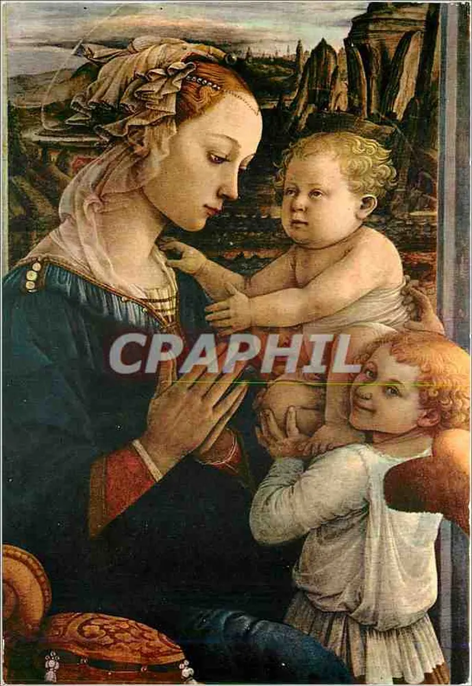 Madona com o Menino Jesus e Anjos — Filippo Lippi, 1469 — Ediz. Ginatti di S. Bacocci, Firenze - Frente