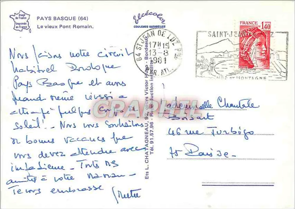 Ponte romano de Saint-Jean-de-Luz — País Basco (64) — Editor Elcée - Verso