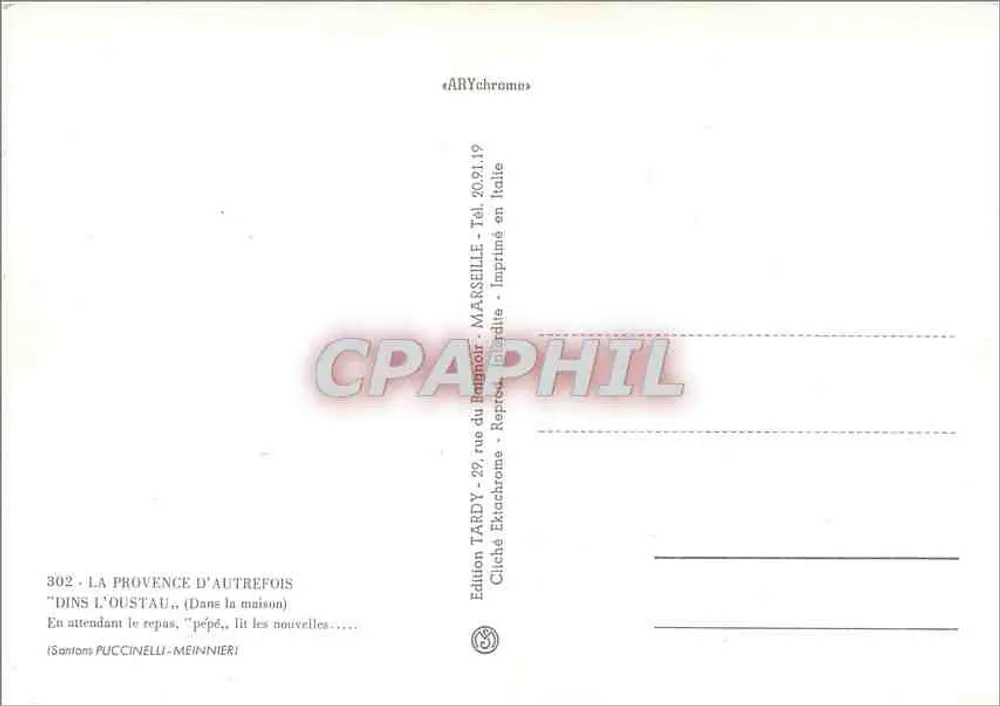 A Provença de outrora — Dentro de casa — Edição Tardy - Verso