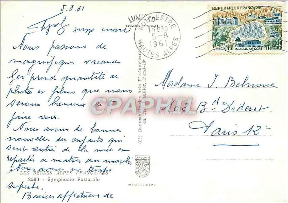 Mont Blanc — Alpenblick mit Kühen — Verlag IRIS - Rückseite