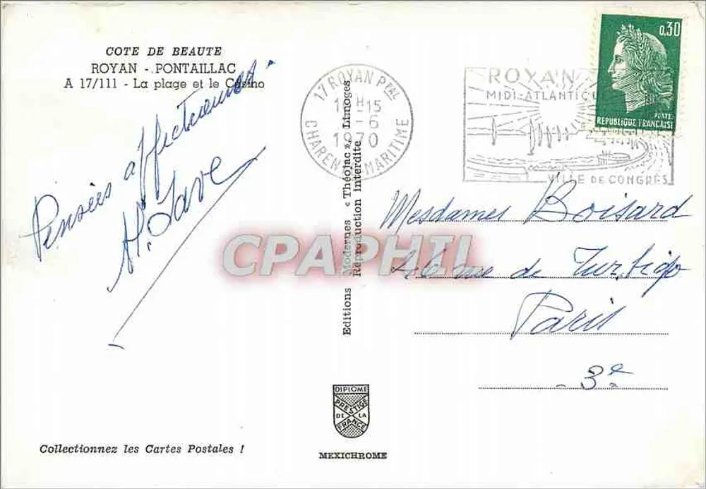 Royan - Pontaillac — Der Strand und das Casino — Editions Théophile & Cie, Mexichrome - Rückseite