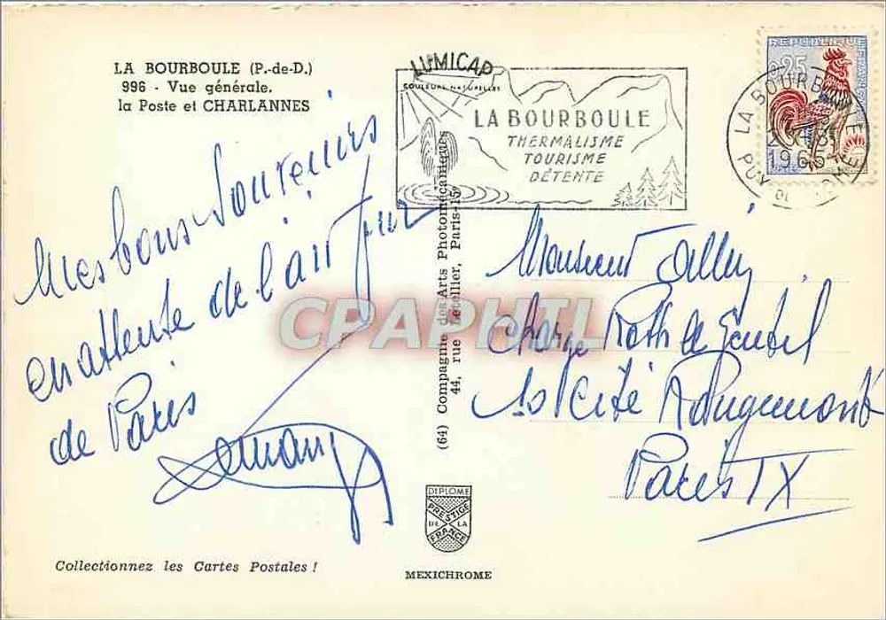 La Bourboule (P.-de-D.) — Vista geral — Mexichrome - Verso