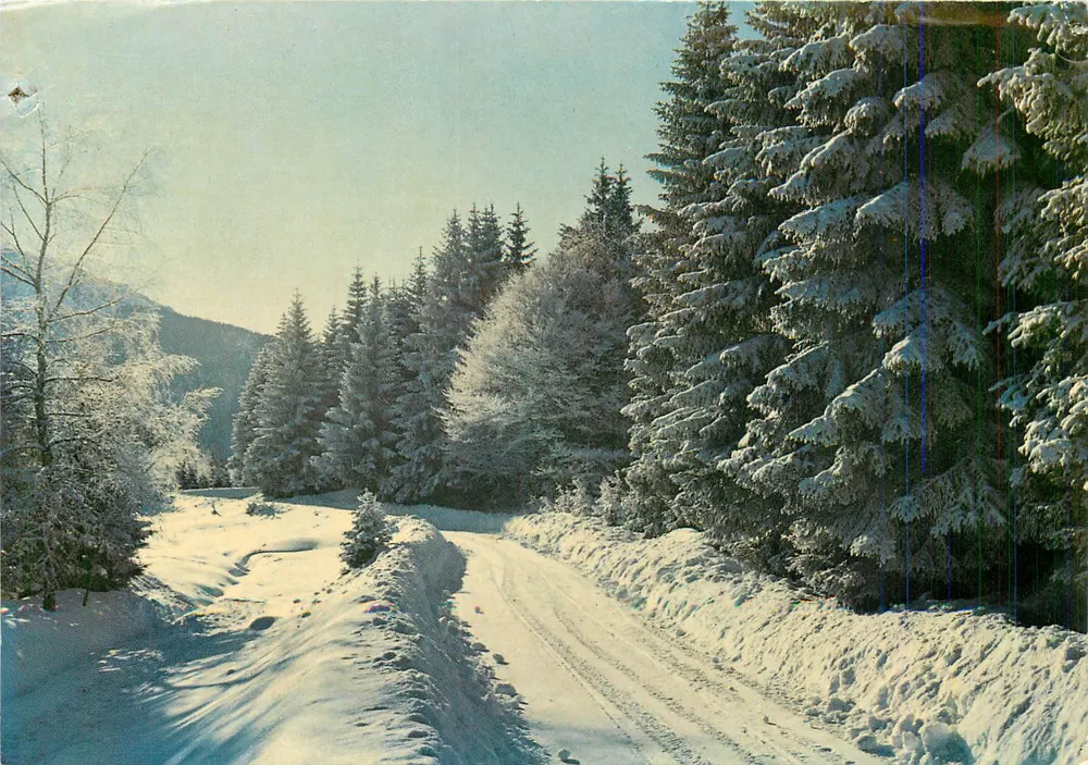 Moderne Ansichtskarte Ansicht der Winterolympiade in den Alpen Grenoble Route von Grenoble nach Chamrousse - Vorderseite