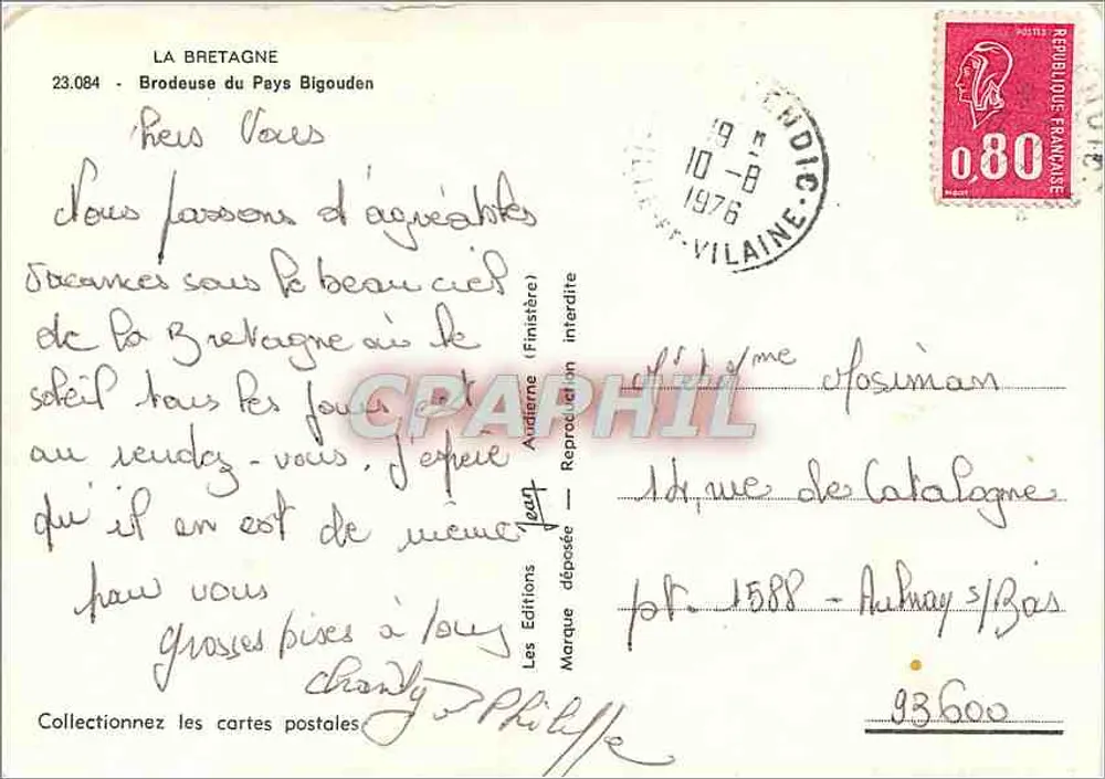 Brodeuse do País Bigouden — A Bretanha — Edições Jean - Verso