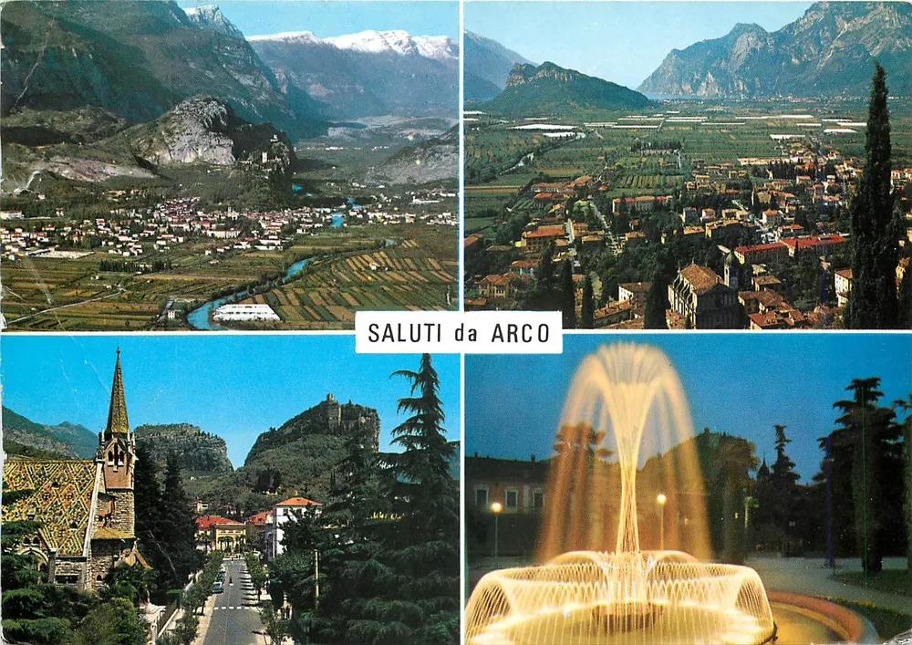 Arco — vista panorâmica e fonte — editor Fotodizioni Bruttner & C. n° 311-05 - Frente