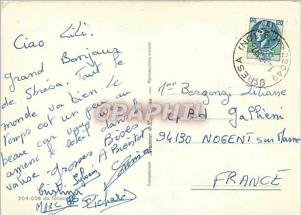 Stresa — Lago Maggiore — uitgever Graphil, n° 204-038 - Achterkant