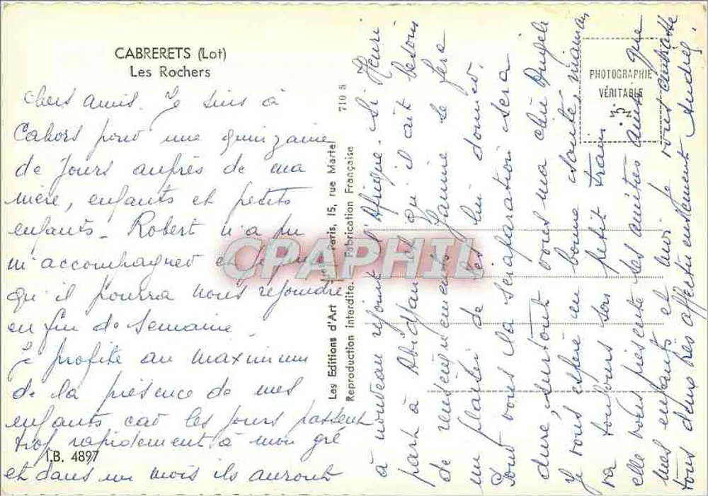 कैब्रेरेट्स (लॉट) — लेस रोचेर्स — लेस एडिशन्स ड'आर्ट - पीछे