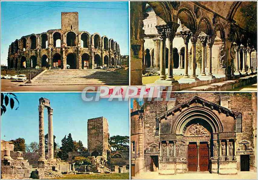 Arles — Ruínas romanas e igreja — Editor G. Gandini, Marselha - Frente