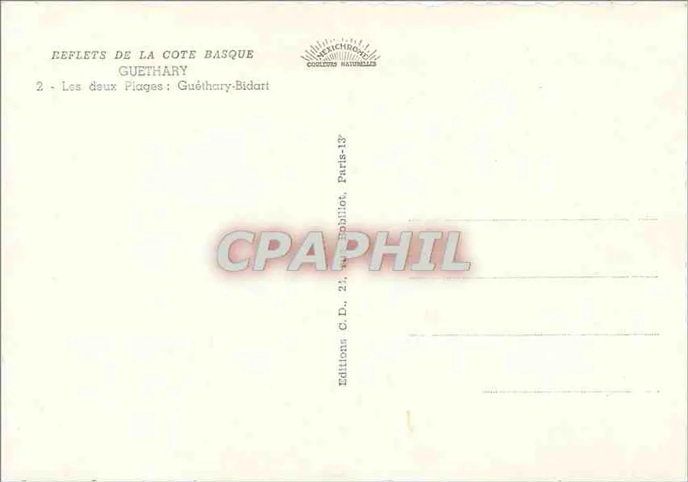 Las dos Plages : Guéthary-Bidart — Reflejos de la Costa Vasca — Ediciones Mélichrope, París - Reverso