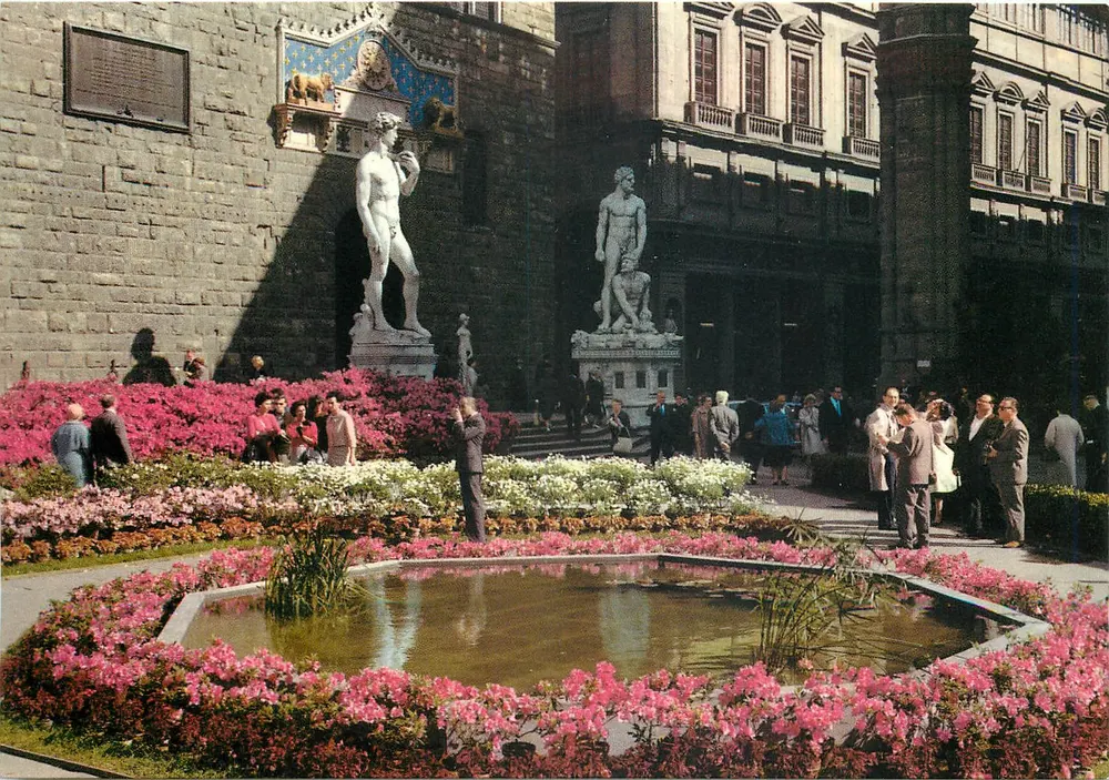 Florença - Piazza della Signoria — Festa dos Flores — editor Giunti di S. Baccocci, n° 668 - Frente