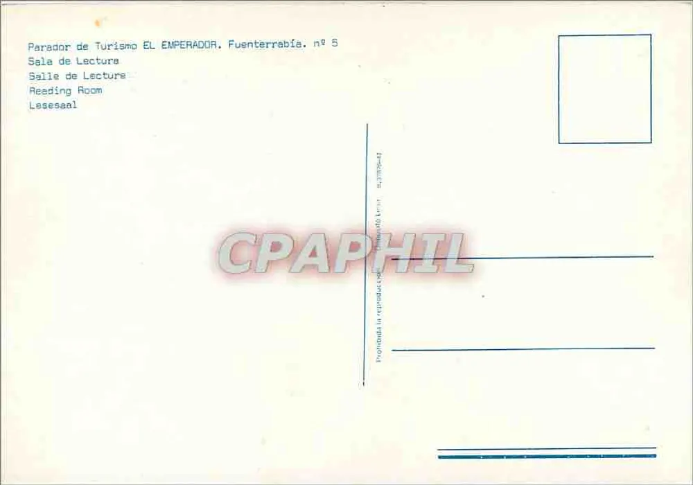 Lesesal — Parador de Turismo EL EMPERADOR, Fuenterrabía — n° 5 - Rückseite