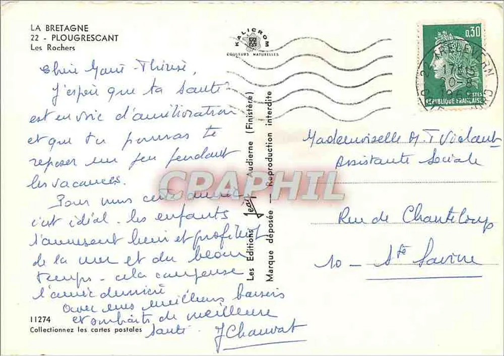 Les Rochers — Plougrescant — Kalicrom - Verso