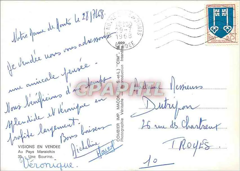 Uma Bourine — Pays de la Loire — Combière - Verso