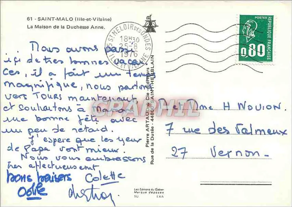 Saint-Malo (Ille-et-Vilaine) — Das Haus der Herzogin Anne — Éditions du Gaber - Rückseite